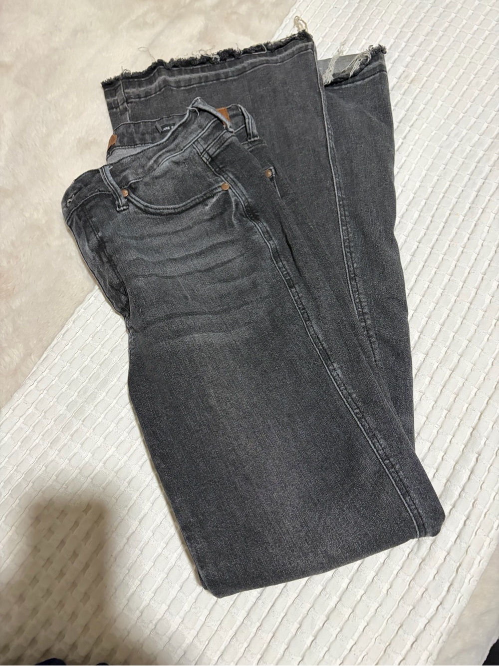 Judy Blue Black Frayed-Hem Wide Leg Jeans